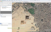 Le plateau de Gizeh avec la pyramide Khéops depuis Google Earth