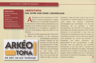 ArkeoTopia into the magazine Les Dossiers d'archéologie