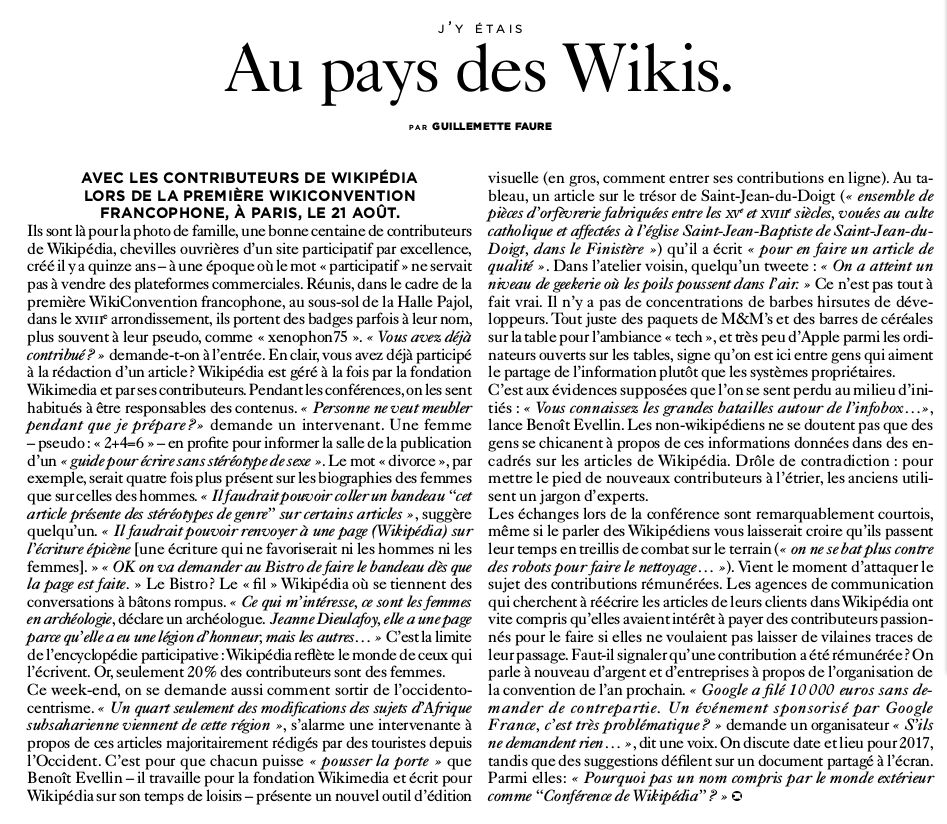 scan of the paper M Le Monde Magazine 