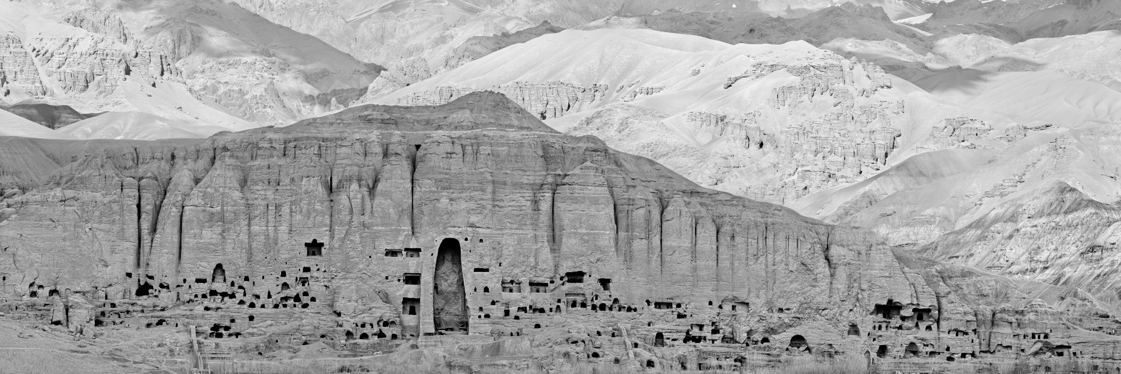 Extrait du panoramique de la falaise de Bâmiyân
