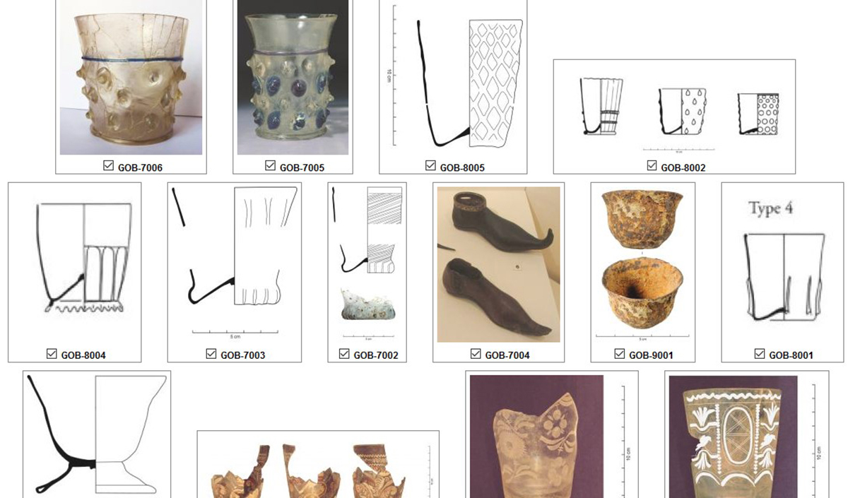 Le site d’Artefacts recense environ 181 309 objets. Ici, des gobelets © Artefacts