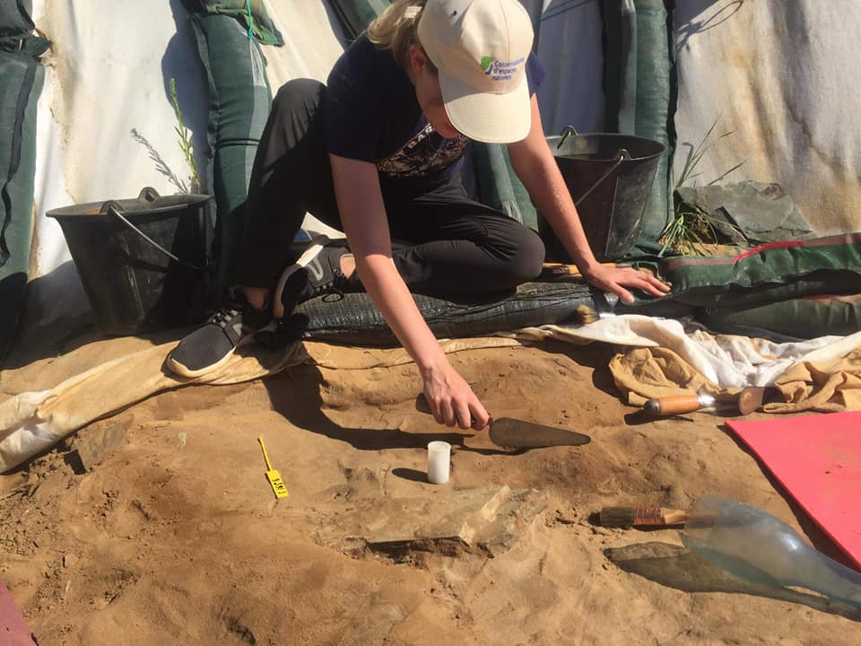 Anne Radigue, amateur archaeologist on the Rozel excavation site