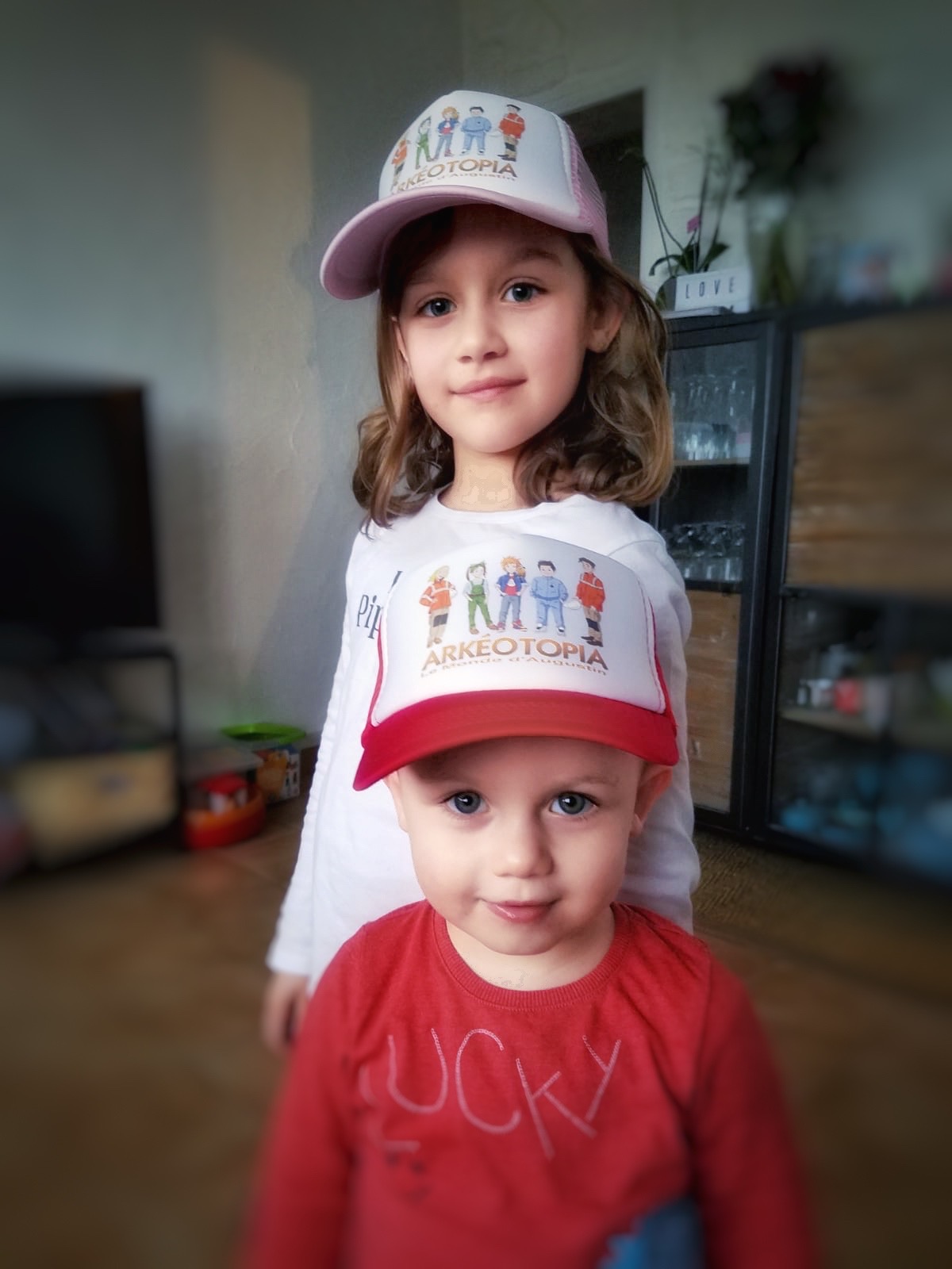 Young models wearing the Junior Trucker Cap – Augustin’s World