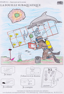 L'étape 5.3, la fouille subaquatique, coloriée par Chris Esnault avec des crayons de couleurs