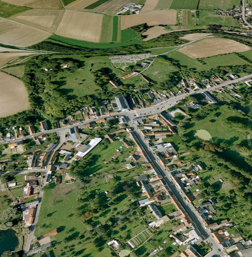 Aerial view of Boves from the east